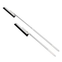 Seasonfall Retractable Floor Squeegee Wiper Mop Stainless Steel Rotatable Household Magic Water Squeeegee Foam with 46.5" Long Handle for Kitchen Bathroom Floor Garage Tile