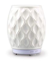 AromaHouse Aromavase Ultrasonic Ceramic Essential Oil Diffuser Nebulizer for Essential Oils and Fragrances Cool Mist Humidifier with Auto Shut-Off and 7 Color LED Lights (White)