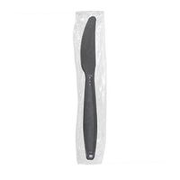 Karat U3521B 7.6" PS Poly-Wrapped Heavy-Weight Disposable Knife, Black (Pack of 1000)
