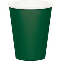 Creative Converting 563124B 240 Count Case Touch of Color Paper Hot/Cold Cups, 9 oz, Hunter Green