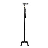 CHERRIESU Foldable Walking Cane with Ergonomic Handle and Pivot Base Quad Cane for All Terrain Grip - Men & Women Travel with This Adjustable Stick