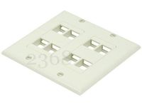 FYL 2-Gang Wall Plate for Keystone, 8 Hole - Ivory