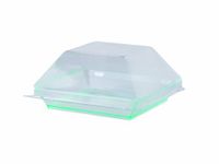 Solia PS30400 Quartz Plate, 3-1/2" Length x 3-1/2" Width x 19/32" Height, Clear Green (Case of 200)