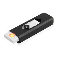 Angelduck Electronic Rechargeable Cigarette Lighter,Grocery House Touch Ignition Lighter, USB Double Sided Lighter, Windproof Plasma Lighter for Candle, Cigarette Power Indicator Flameless (Black2)