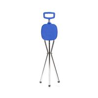 Lxn Folding Seats Crutches Triangular Cane Stool Elderly Cane Walking Aid Instrument Aluminum Crutches with A Light Alloy Blue (Blue)