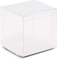 Clear Favor Boxes, Plastic Gift Box for Weddings (3 x 3 x 3 in, 50 Pack)