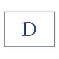 Caspari Navy Embossed Initials Boxed Note Cards in Letter D, 16 Cards & Envelopes