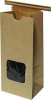 Kraft 1/2 Lb. Tin Tie Bakery Bag w/Square Window - 50 Pack by Premium Tin Ties