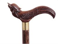 Walking Stick Wooden Chicken Wings Cane Environmental Protection Natural Curvature Ergonomic Design Light Load Belt Elegant Color Portable Wing Wood (Redwood)