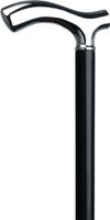 Black Slim Line Chrome Plated Fritz Walking Cane with Black Beechwood Shaft