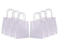 Clear Plastic Gift Bags with Handles, Sdootjewelry 36 Pack Heavy Duty Transparent PVC Gift Bags Bulk, 7.8 x 3.1 x 7.8’’ Plastic Shopping Tote Bags, Gift Wrap Bags