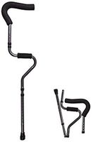 S-Type Underarm Crutches Aluminum Alloy Fractures Folding Collapsible Telescopic Anti-Slip Elderly Handcuffs Convenient Travel and Storage (Single)