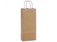 Brown Kraft Shopping Bags - Wine Natural Kraft Shopping Bags Mini Pk 5-1/2x3-1/4x13" (3 Packs; 25 Bags Per Pack) - WRAPS-MP6KR