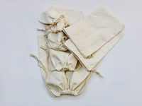 Cotton Double Drawstring Muslin Bag. 100% Organic Cotton. Pack of 100 (3 x 4 Inches)