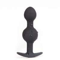 Jinqian Silica Gel Äñal Plûg Bütt Plûg Men À-ñal Plûg Women Änâl Plûg Built-in Steel Ball Prõstãte Massager Jeans Manual Massager (M)