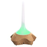 Athomestore Wood Grain Essential Oil Diffuser, 220ml Sound Responsive Aroma Diffuser Ultrasonic Cool Mist Air Humidifier, LED Color Changing, Waterless Auto Off Function