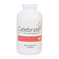 Celebrate Essential Multi 2 in 1 (Multivitamin & Calcium) - Orange-Pineapple - 120 Count