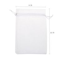 KUPOO Pack of 50PCS 8x12 Inch Organza Drawstring Gift Bag Pouch Wrap for Party/Game/Wedding (White)