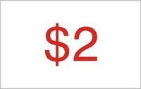 $2 Red on White Plastic 16x10mm 240 Labels Price Promotional Display Stand Point of Sale Stickers Self-adhesive Labels