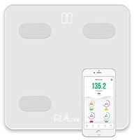 Bluetooth Smart Body Fat Scale- Fit2Live Digital Bathroom Weight Scale, Body Composition Analyzer, USB Rechargeable, with iOS and Android App for Body Weight, Fat, Water, BMI, BMR, Muscle Mass (White)