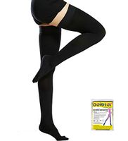 Beister Medical Closed Toe Thigh High Compression Stockings with Silicone Band for Women & Men, Firm 20-30 mmHg Graduated Support for Varicose Veins, Edema, Flight, Black, XX-Large