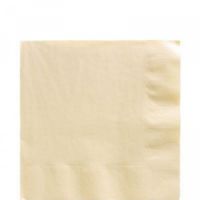 amscan 2 Ply Solid Color Party Napkins (Pack of 20) (13in x 13in) (Vanilla)