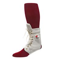 Swede-O Ankle Lok Reinforced Laced Ankle Brace for Sports, Padded Tongue, White, Medium