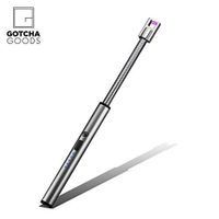 GG Electric Arc Lighter-for BBQ Camping Outdoors, Windproof, Gas Free, USB Rechargeable, Flexible Neck 360°, Fire Starter, Stove top and Firework (Silver)