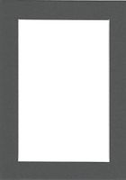 Pack of (5) 5x7 Acid Free White Core Picture Mats Cut for 4x6 Pictures in Slate Grey
