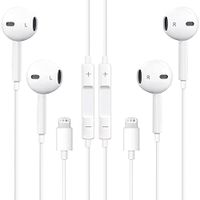 2 Pack Apple Earbuds Headphones with Lightning Connector【Apple MFi Certified】 Wired in-Ear Noise Canceling Isolating Earphone for iPhone 14/13/12/11/SE/X/XR/XS/8/7 (Built-in Microphone&Volume Control)