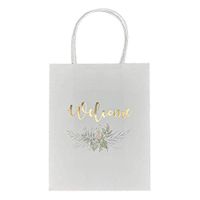 24 Pack Medium Kraft Gift Bags with Handle, Wedding Welcome Bags, White Bags with Handle, Gift Bags Wedding, White Gift Bag, Wedding Favor Gift Bags, Thank You Gift Bag, White Paper Shopping Bags