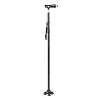 Zer one Folding Aluminium Alloy Alpenstock Trekking Poles for Elders, Anti-Slip Crutches with Four Rubber Feet Pad and LED Light