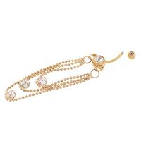 Stylish Crystal Tassels Dangle Navel Belly Button Ring Body Piercing Jewelry Trendy Unique Creative Elegant Design Casual Beautiful Cute | Main Colour - Golden