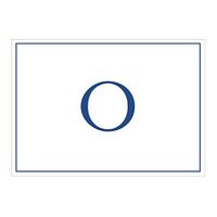 Caspari Navy Embossed Initials Boxed Note Cards in Letter O, 16 Cards & Envelopes