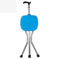 AD Folding Cane Walking Stick Adjustable Chair with Seat Portable for The Elderly,Blue
