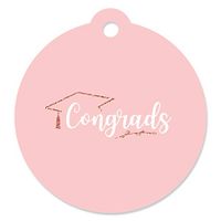 Big Dot of Happiness Rose Gold Grad - Graduation Party Favor Gift Tags (Set of 20)