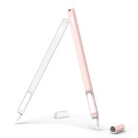 Simpeak Silicone Case Compatible with Apple Pencil 2, 2 Pack, Pink+Clear