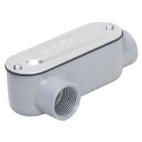 TayMac RLR075 Threaded LR Type Conduit Body, Die Cast Aluminum, Stamped Steel Cover, 3/4-Inch