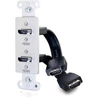 C2G Dual HDMI Pass Through Electrical Distribution Wall Plate Aluminum (39875)