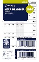 Filofax 2020 Mini Horizontal Planner Refill, Monthly, Jan 2020- Dec 2020, 4.125 x 2.625 inches (C68101-20)