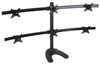 MonMount Freestanding 6 Screen Monitor Mount Hex Stand with Curved H-Layout Rotation and Swivel Supports up to 24"