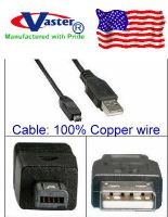 10 Pcs, SuperEcable SKU: 20271, USB2.0 Digital Camera (Hirose Mini USB 4 Pin) Cable, 10 Ft