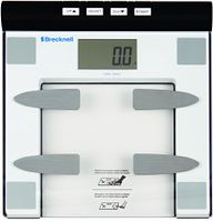 Brecknell BFS-150 Digital Body Fat Bathroom Scale, 396 lb. Capacity, 12 User Memory, Easy to Clean Top, Large LCD, Glass Top, White