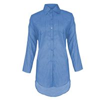 LISTHA Denim T-Shirt Dress Long Sleeve Maxi Dresses for Women Plus Size with Pockets