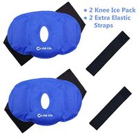 Knee Ice Pack Gel Reusable for Hot and Cold Therapy, Knee Ice Compression Wrap for Pain Relief Swelling Sports Injuries,Bruises Compress, 9.8" x 6.5", Light Blue