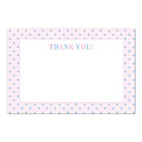 30 Blank Thank You Cards Blue Pink Polka Dots Unisex Baby Shower or Baby Sprinkle Girl Boy + 30 White Envelopes