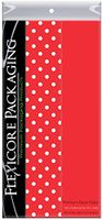 Flexicore Packaging Red Gift Wrap Tissue Paper | Size: 15 Inch X 20 Inch | Count: 20 Sheets | Color: Solid Red & Polka Dot