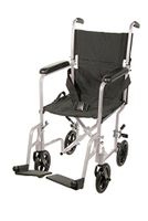 Drive Medical Aluminum Transport Chair, 19", Silver