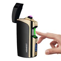Windproof Arc Lighter X Plasma Lighters Rechargeable USB Lighter Electric Lighter for Cigarette with LED Display Power (Black Nickel)