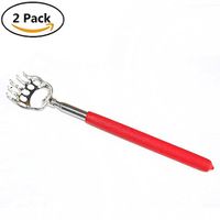 Genenic 2 Pack Stainless Steel Telescopic Back Scratcher Extendable Bear Claw Back Massager (red)